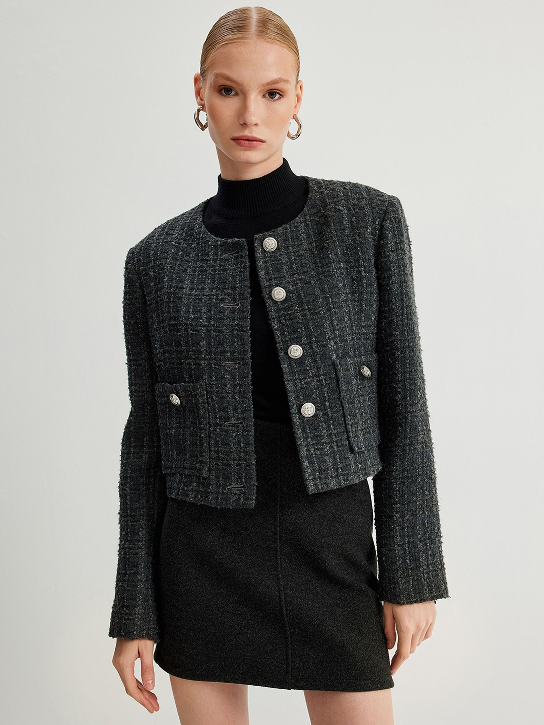 

Koton Women Tailored Jacket, Grey
