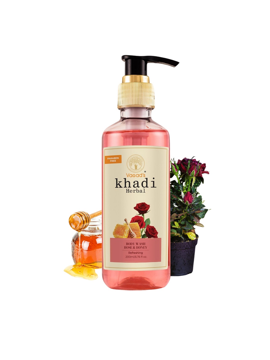 

Vagads Khadi Rose & Honey Body Wash- 200 ml, Red