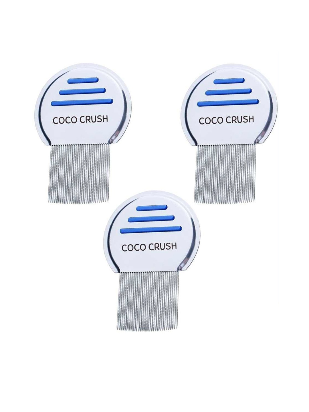 

Coco Set Of 3 Stainless Steel Professional Lice Comb, Transparent