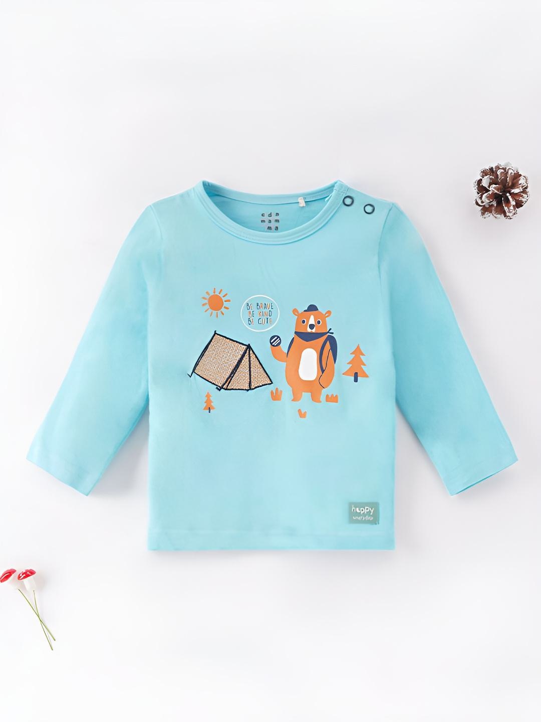 

Ed-a-Mamma Baby Boys Bio Finish Graphic Printed Round Neck Cotton T-shirt, Blue