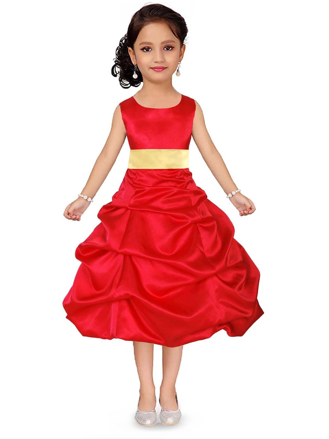 

Wish little Satin A-Line Dress, Red