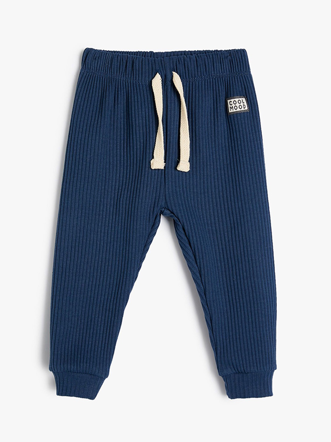 

Koton Boys Striped Mid-Rise Joggers, Navy blue