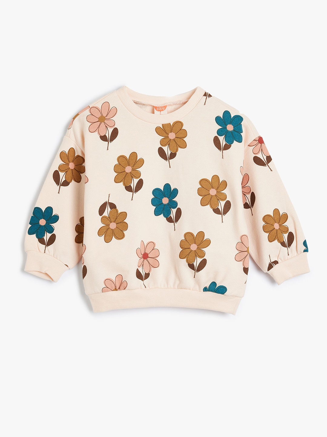 

Koton Girls Floral Printed Round Neck Cotton Pullover Sweatshirt, Pink