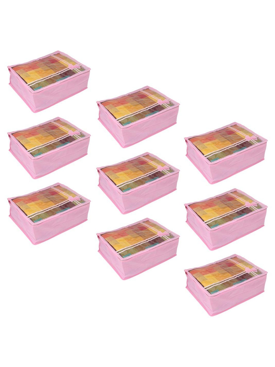 

prettykrafts Pink & Transparent 9 Pieces Multi-Utility Organisers