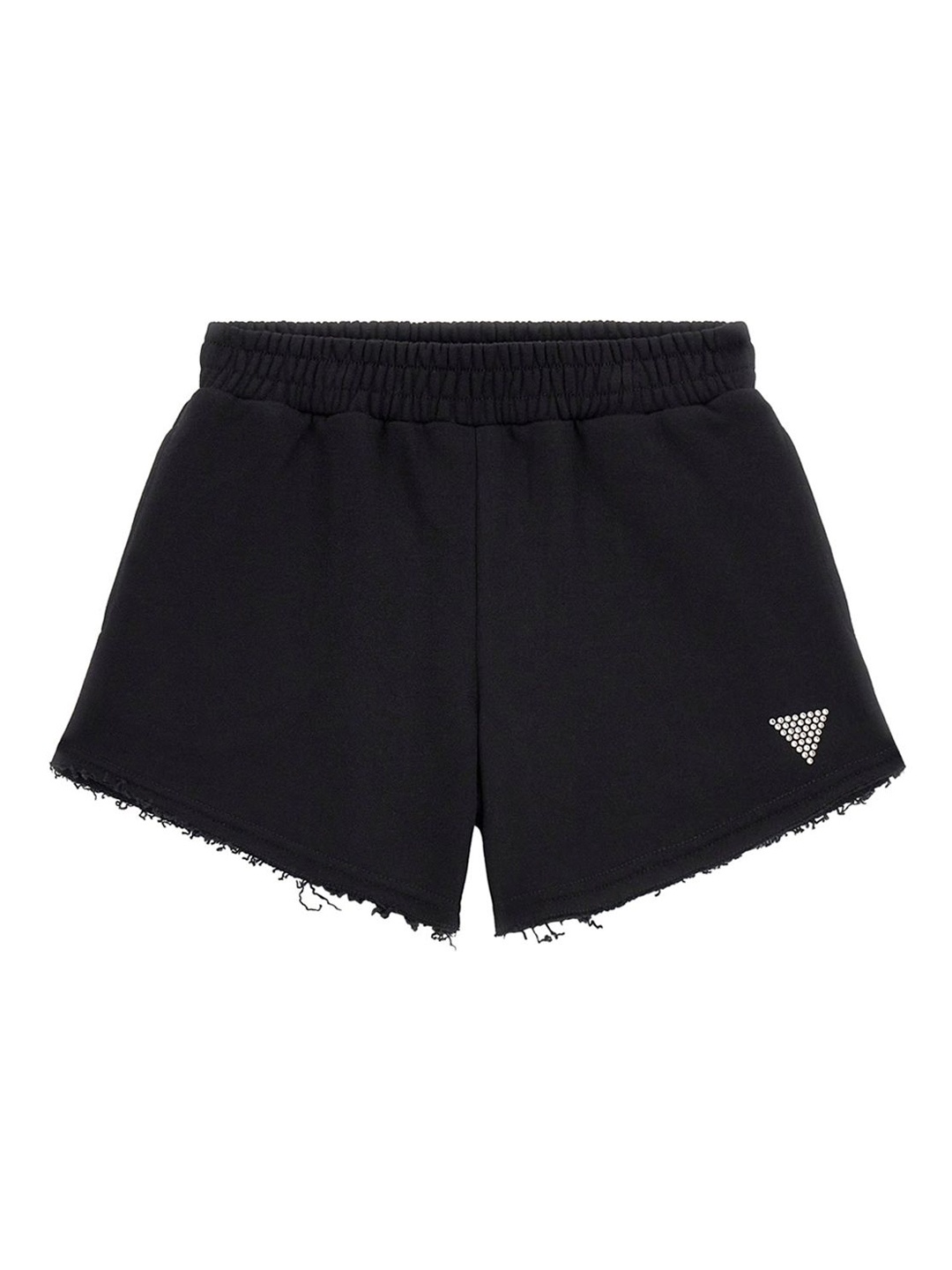 

GUESS kids Girls Solid Mid-Rise Regular Fit Shorts, Black