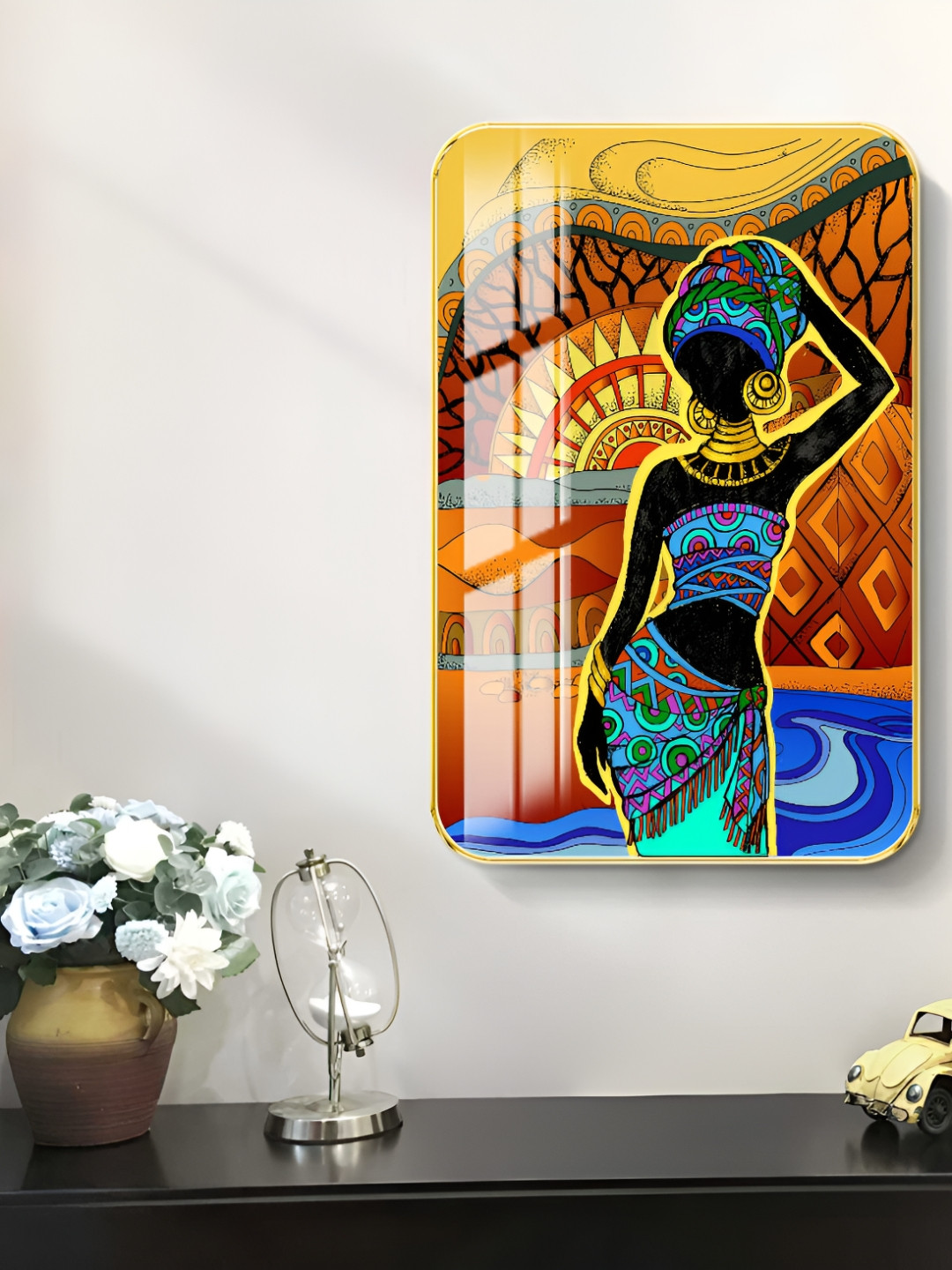 

WALLMAX Gold-Toned 1 Piece Wood Other Wall Paintings