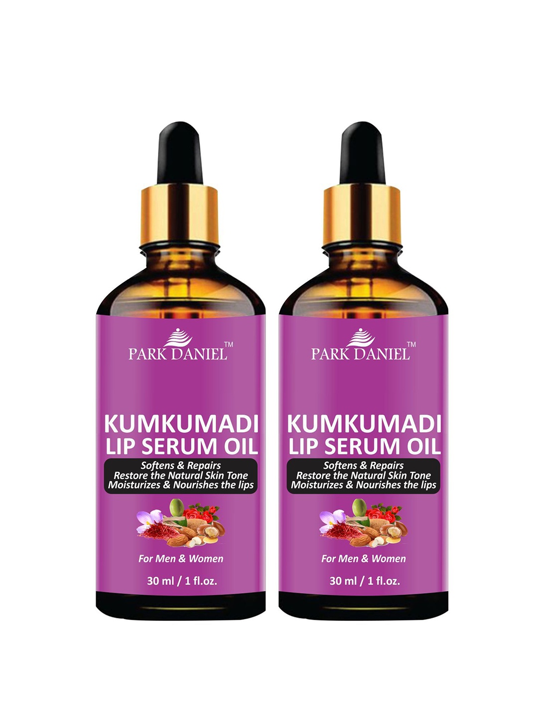 

Park Daniel Set Of 2 Kumkumadi Lip Serum Oil For Dry &Chapped Lips - 30 ml Each, Lavender
