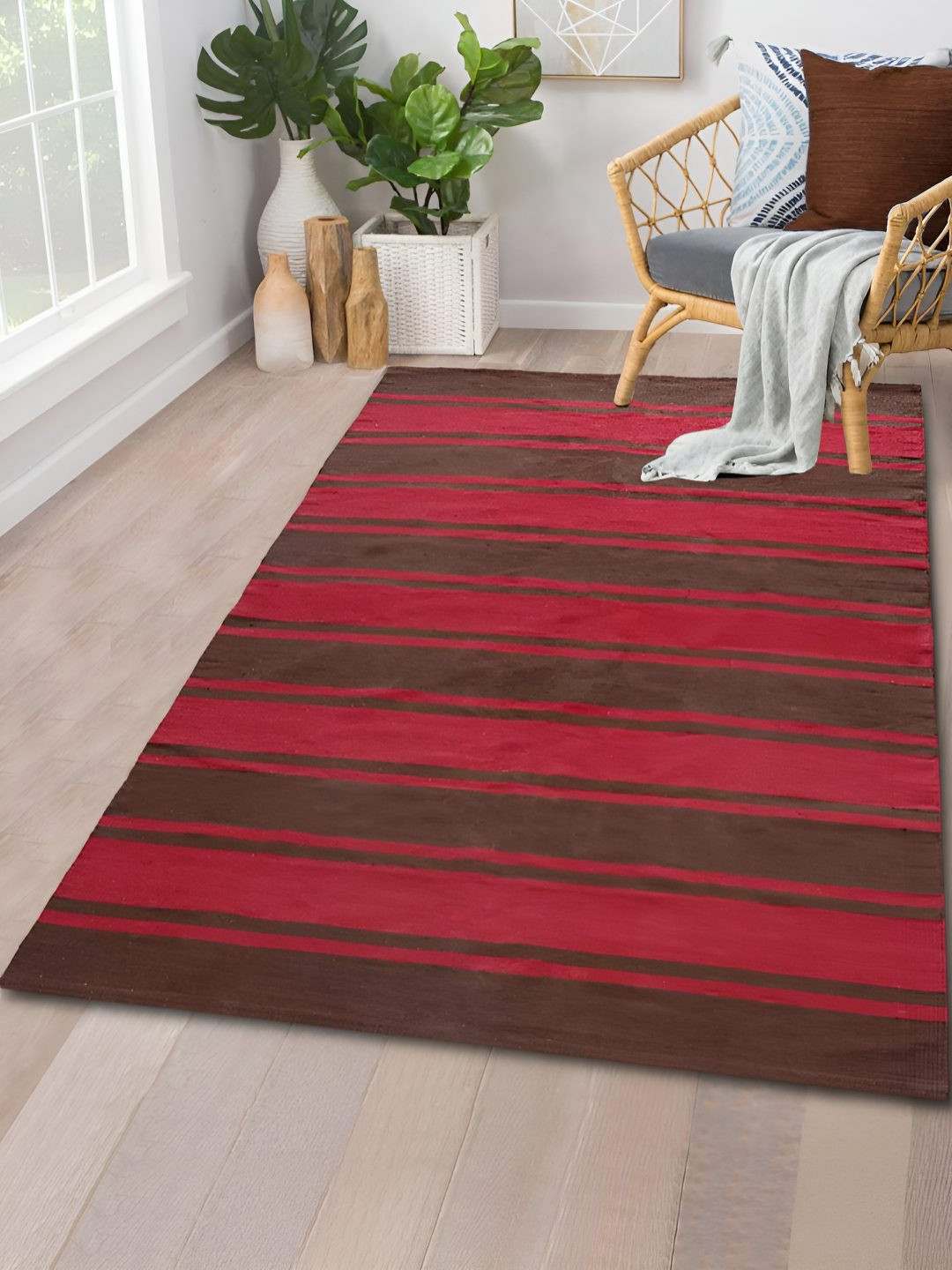 

Saral Home Pink Striped Anti Skid Floormats & Dhurries