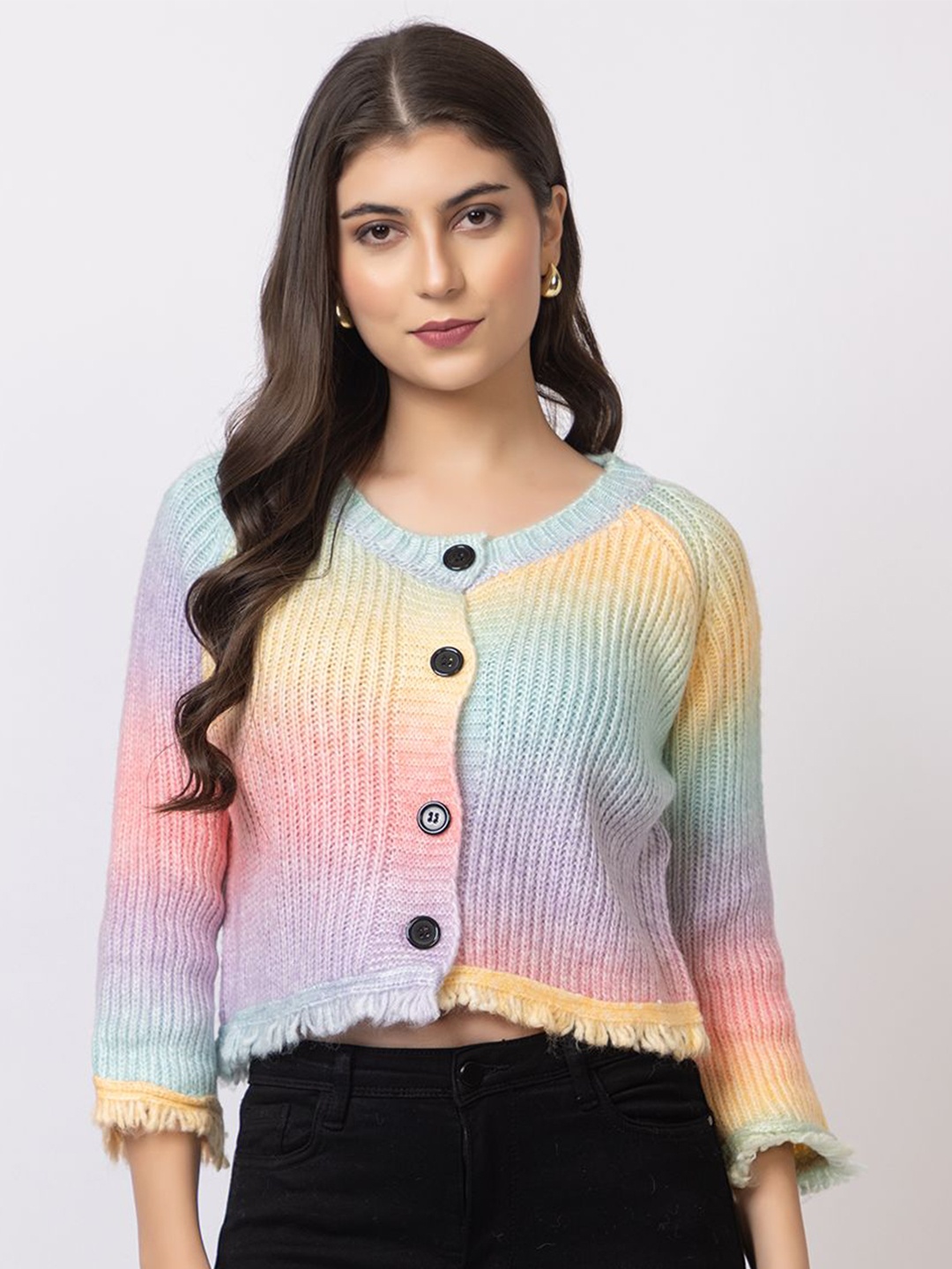 

GFO Women Solid Round Neck Sweaters, Violet