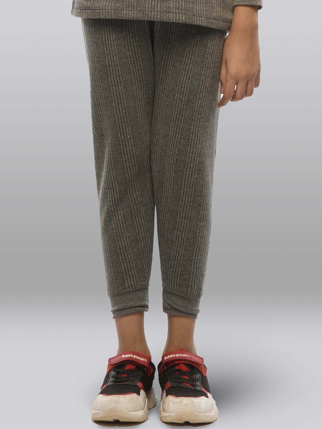 

INFERNO Kids Striped Mid Rise Thermal Bottoms, Charcoal