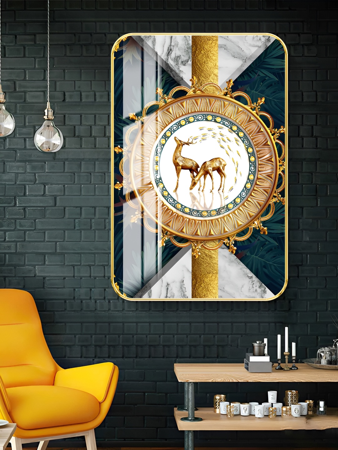 

WALLMAX Gold-Toned Wooden Wall Art