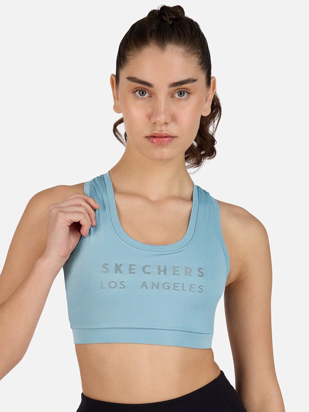 

Skechers Racer Back Sports Bra, Grey