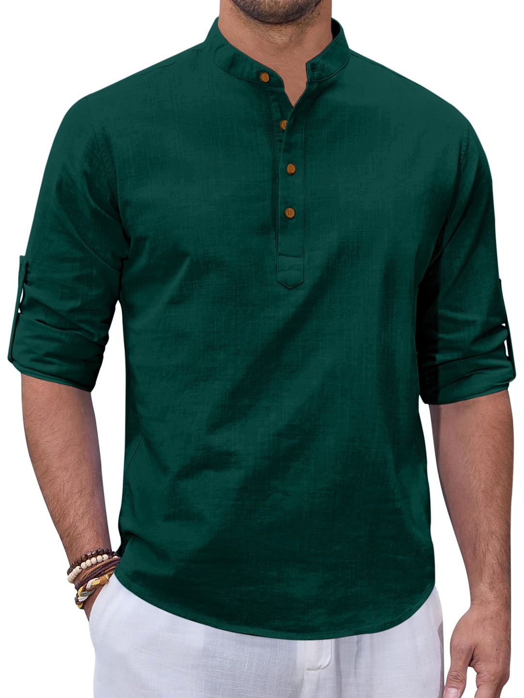 

Zombom Men Kurta, Green