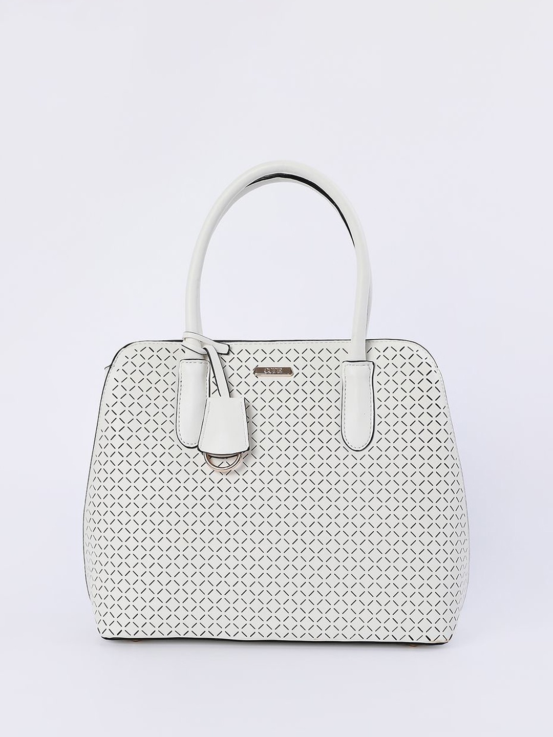 

CODE by Lifestyle Women PU Structured Handheld Bag with Bow Detail, White