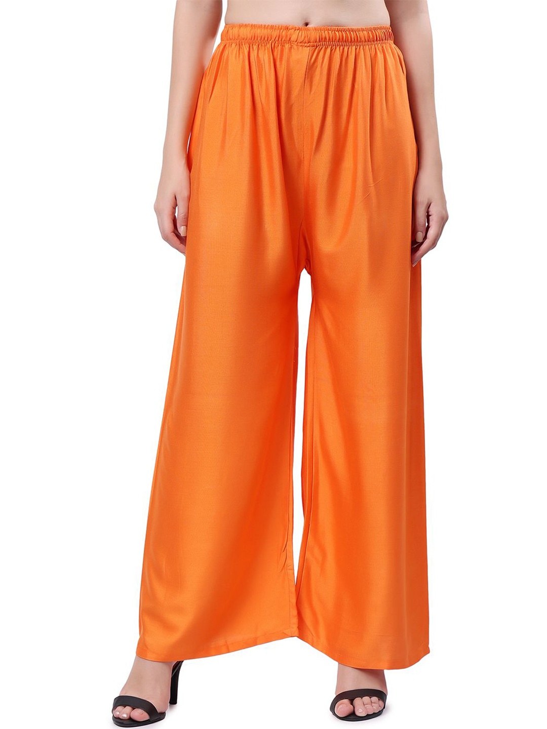 

Keviv Women Wide Leg Knitted Palazzos, Orange