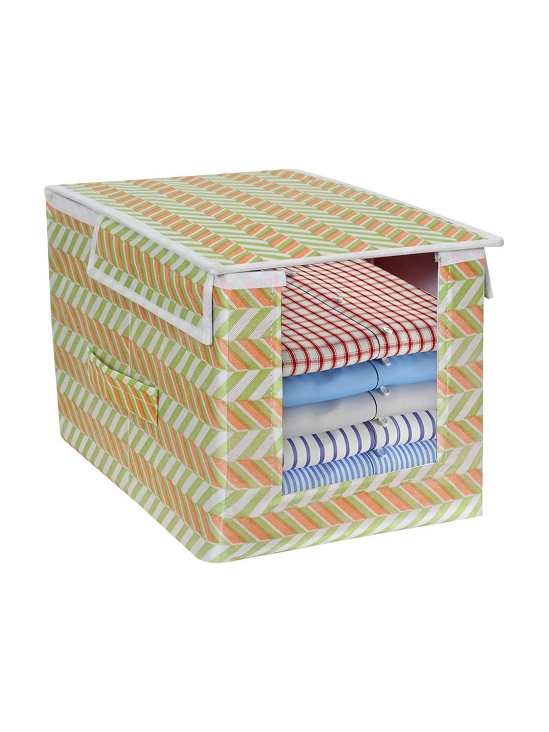 

prettykrafts Green & Peach Printed Drawer Organiser