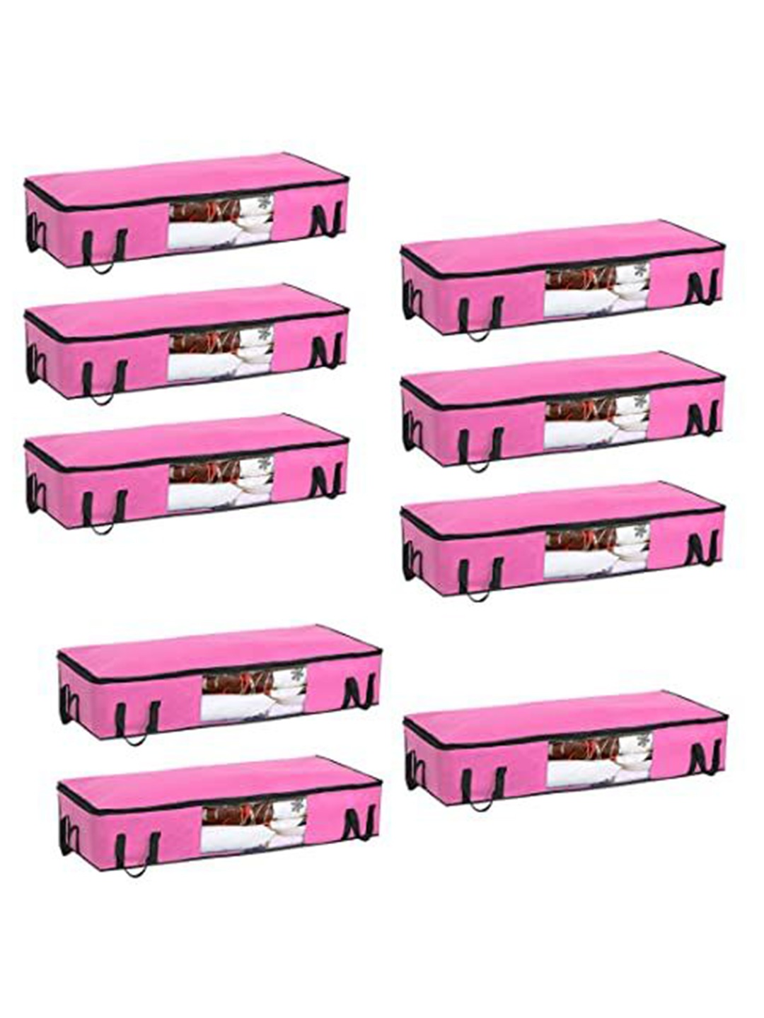 

prettykrafts Pink & Black 9 Pieces Multi Utility Storage Organisers