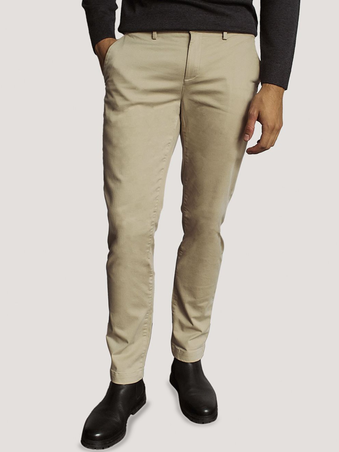 

Bruun & Stengade Men Slim Fit Trousers, Beige