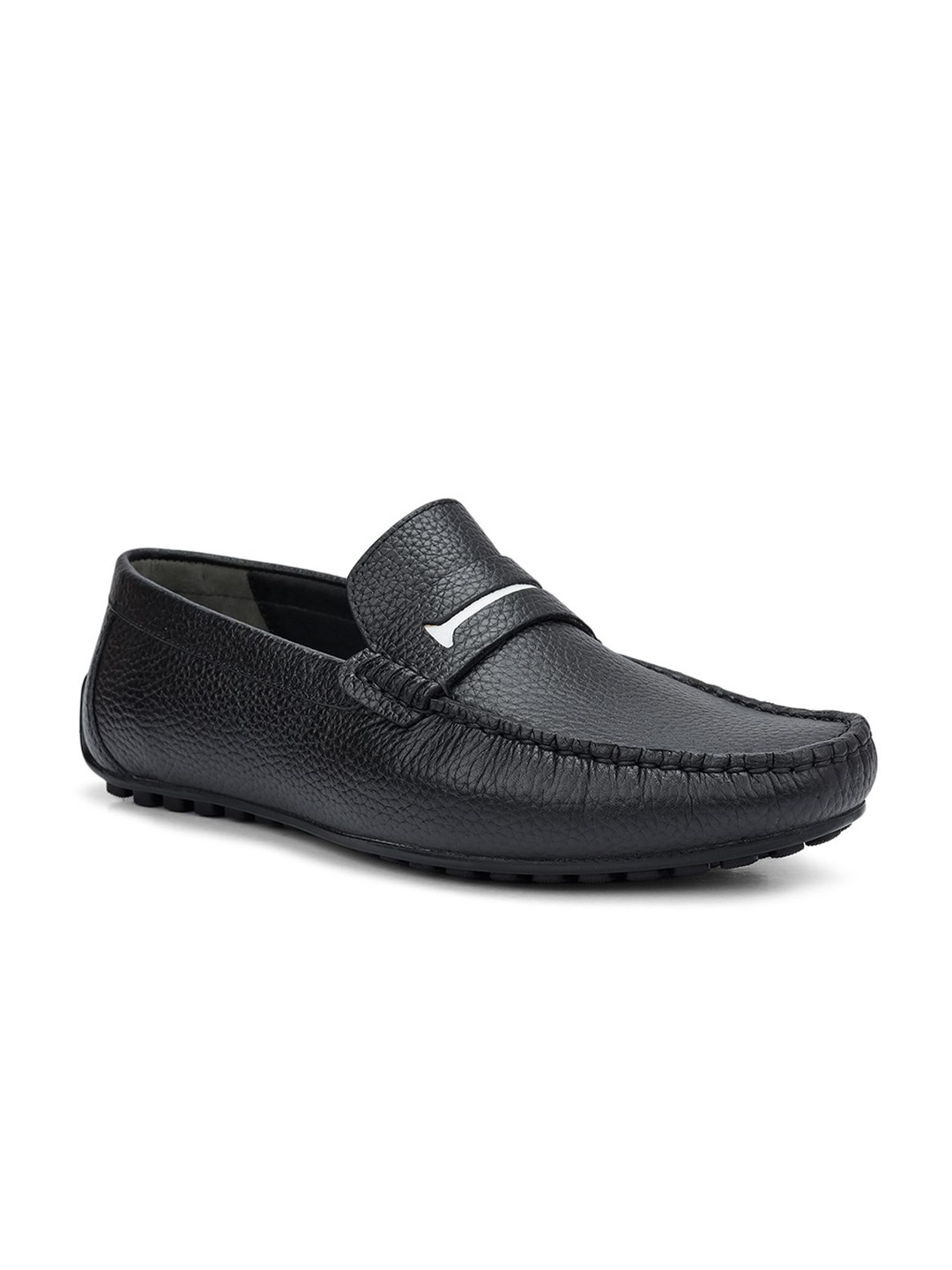 

ROSSO BRUNELLO Men Leather Formal Loafers, Black