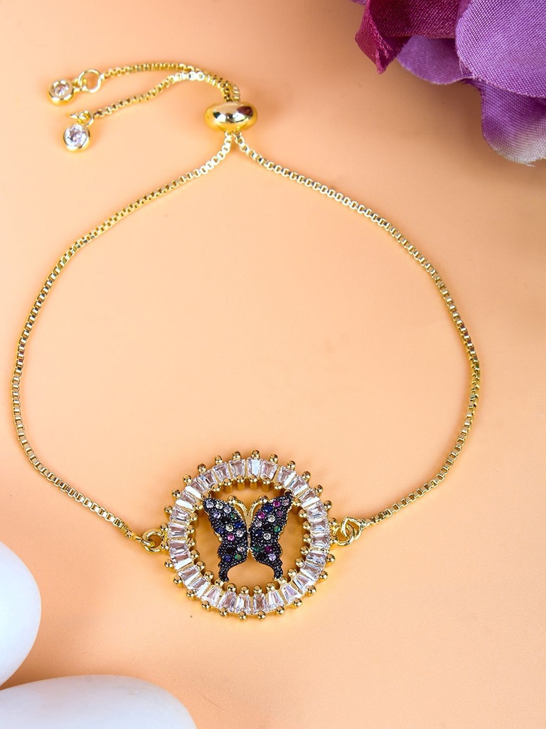 

KPOP Cubic Zirconia Gold-Plated Charm Bracelet