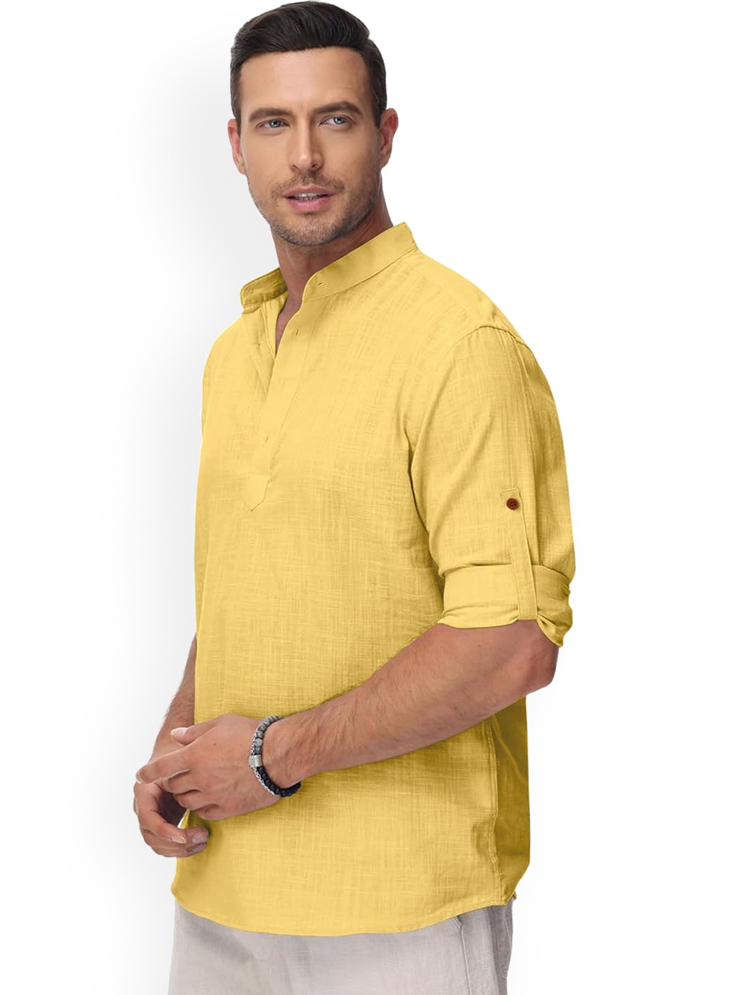 

Zombom Men Kurta, Yellow