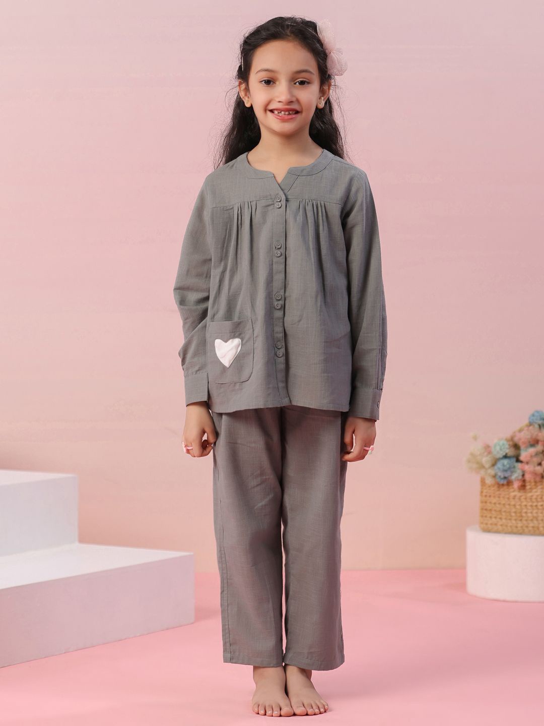 

SANSKRUTIHOMES Girls Night suit, Grey