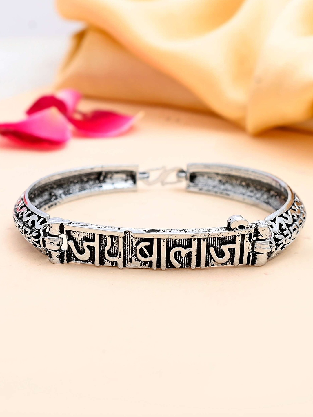

VOJ Men Silver-Plated Stainless Steel Kada Bracelet