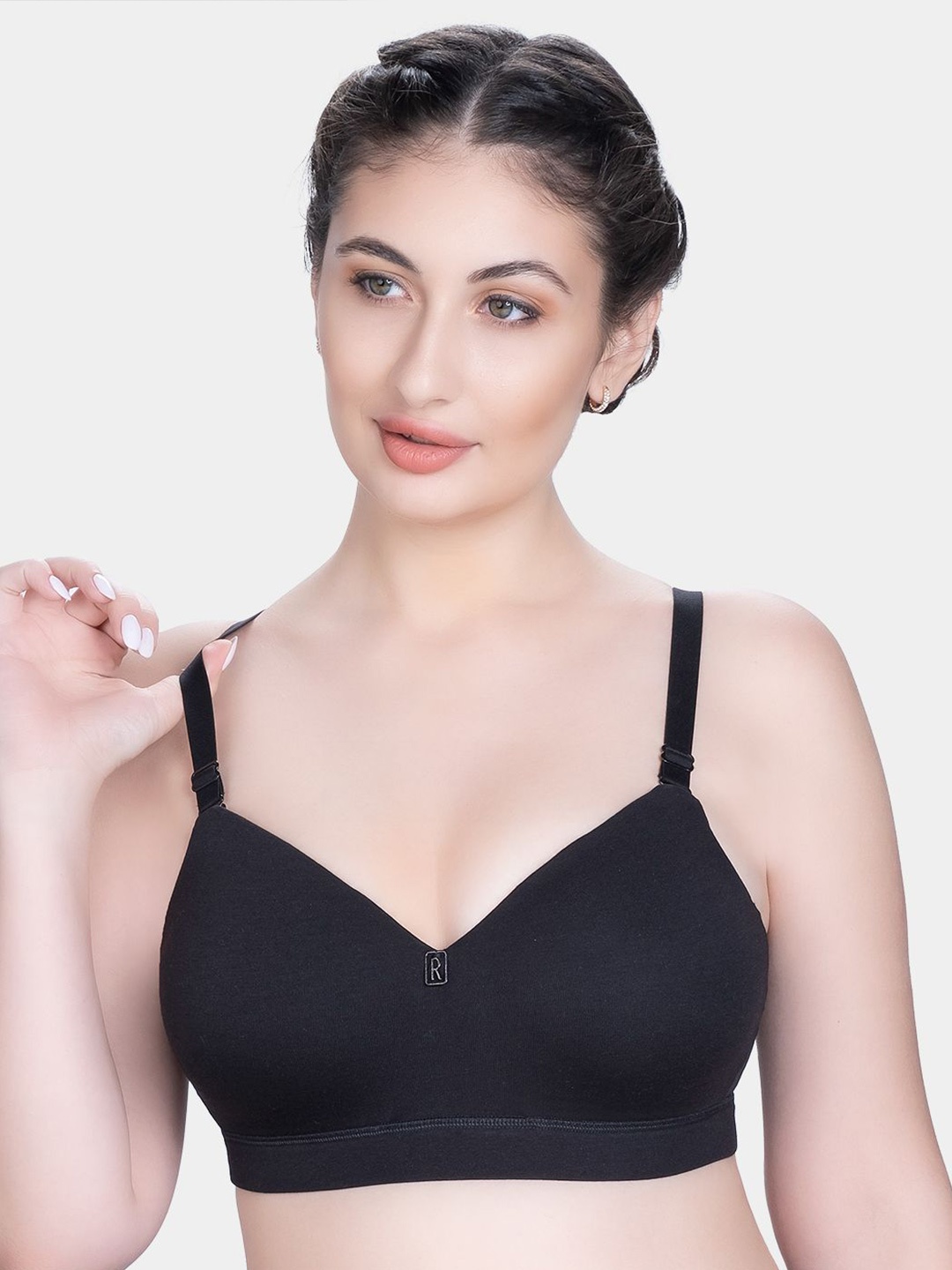 

Trylo Bestie Women Combed Cotton Fabric Soft Padded Seamless Full Coverage Bra, Black