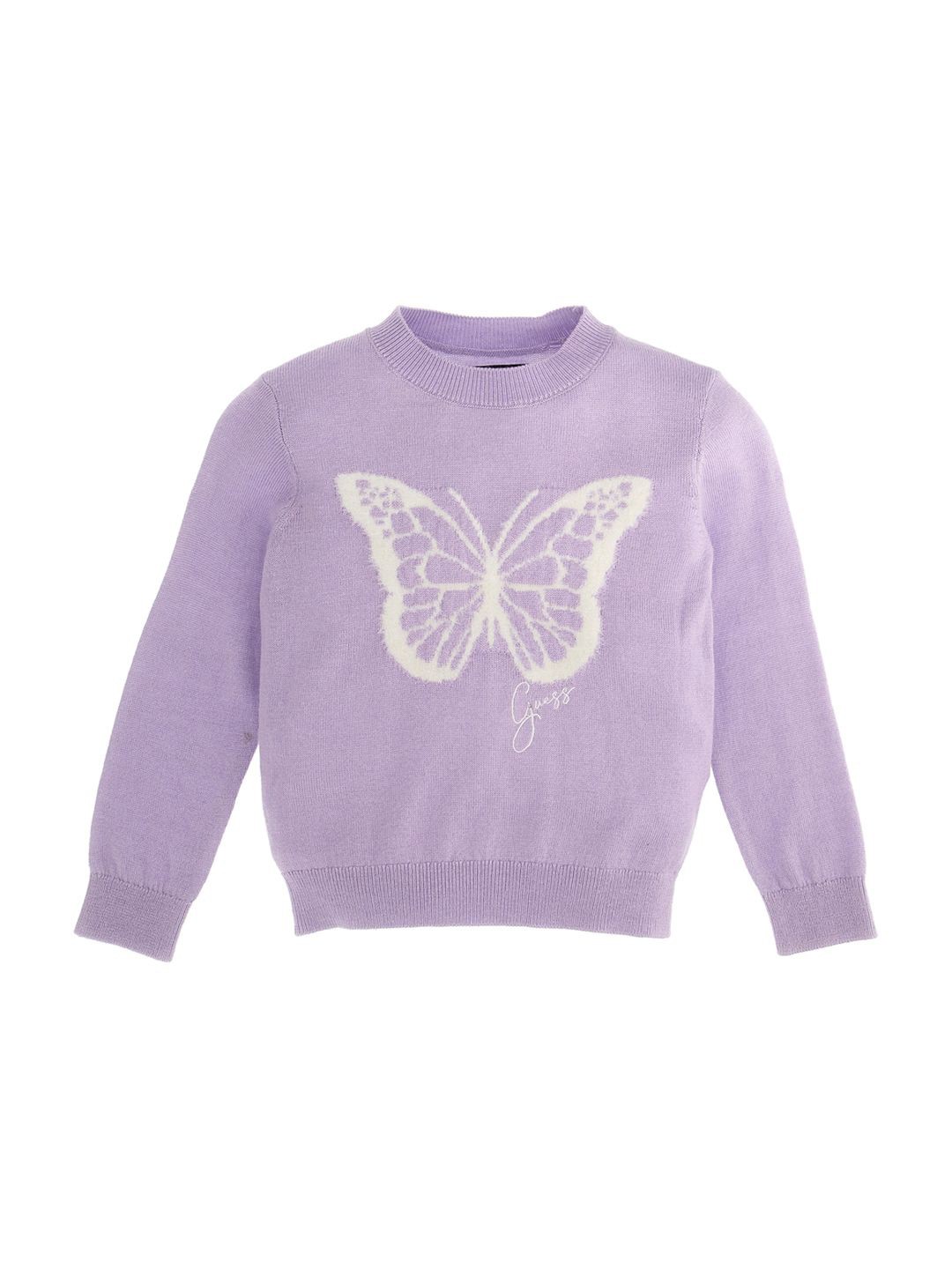 

GUESS kids Girls Printed Pullover Sweaters, Purple