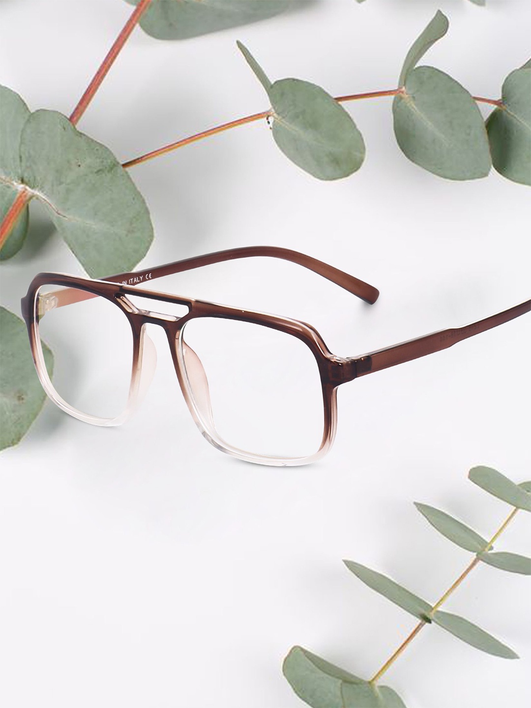 

Peter Jones Eyewear Unisex Full Rim Square Frames With Anti Glare Lenses, Brown