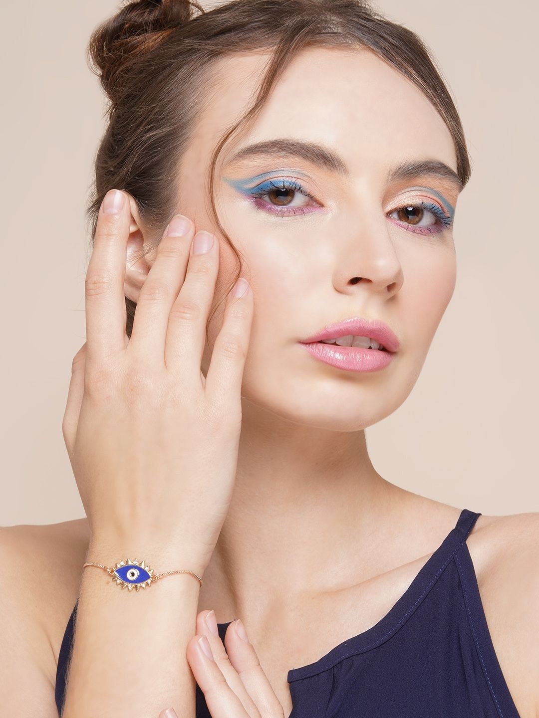 

KPOP Evil Eye Gold-Plated Charm Bracelet
