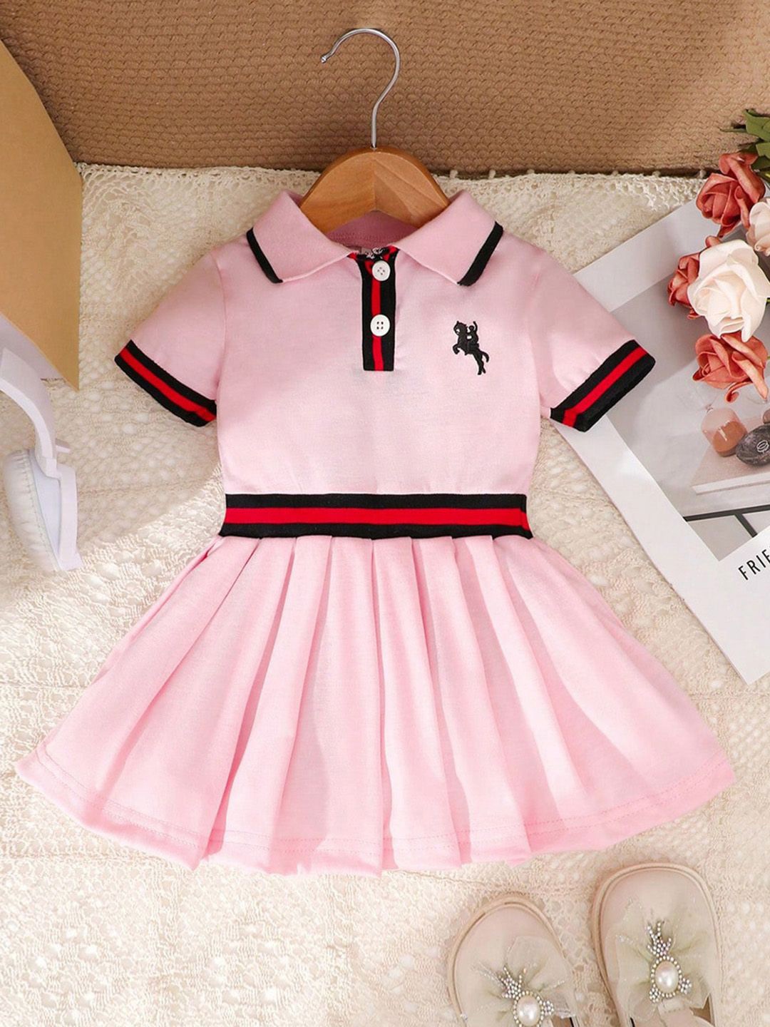 

INCLUD Embroidered Shirt Dress, Pink