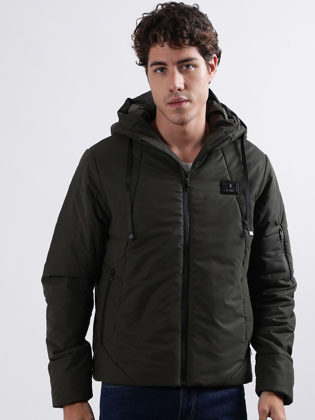 

Iconic Men Hooded Puffer Jacket, Green