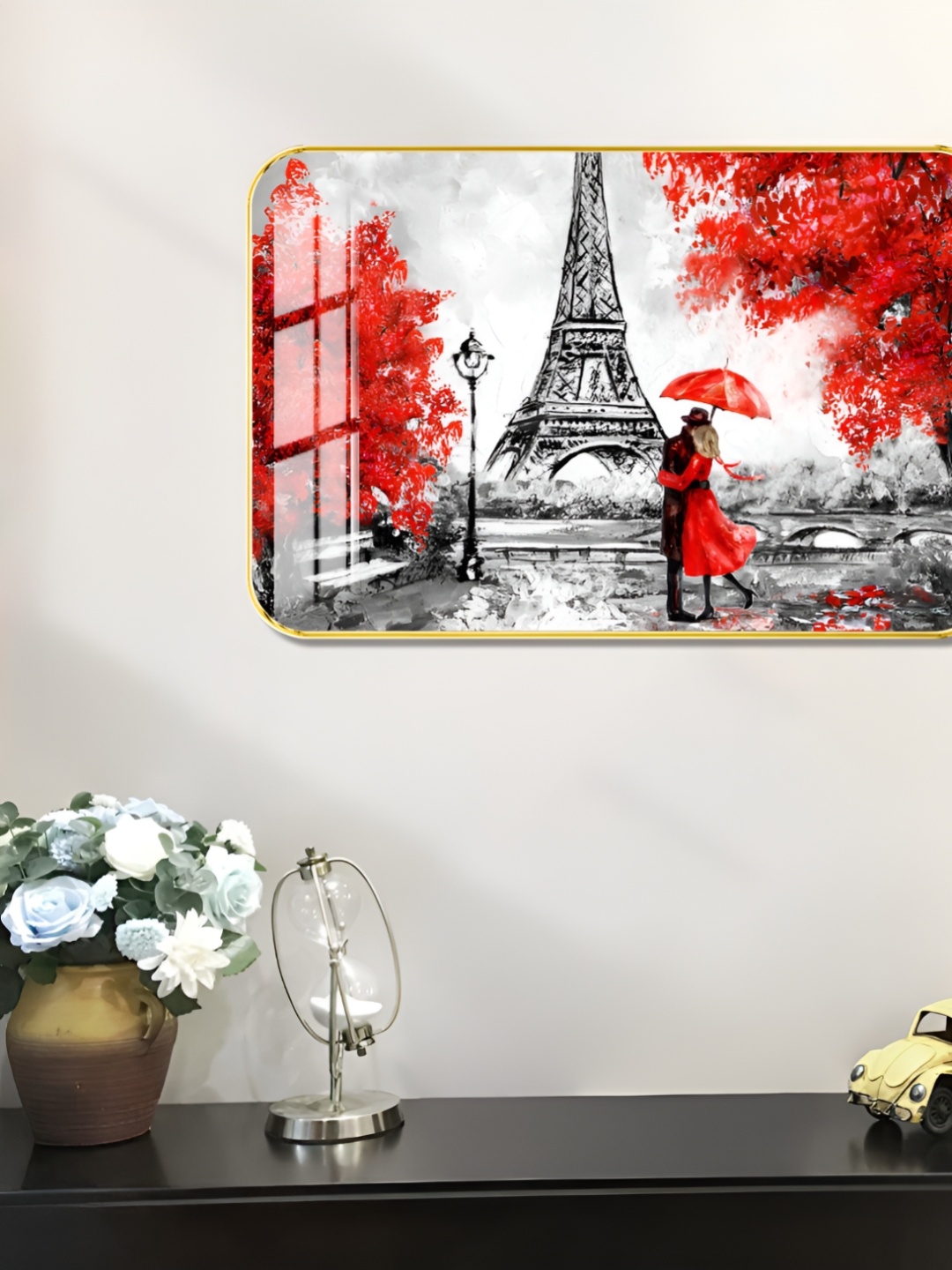 

WALLMAX Red & White Wooden Wall Art
