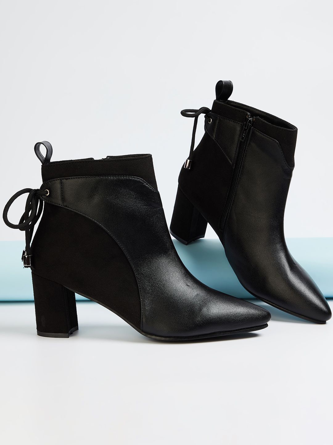 

Ginger by Lifestyle Women Pointed Toe Block Heel Chelsea Boots, Black