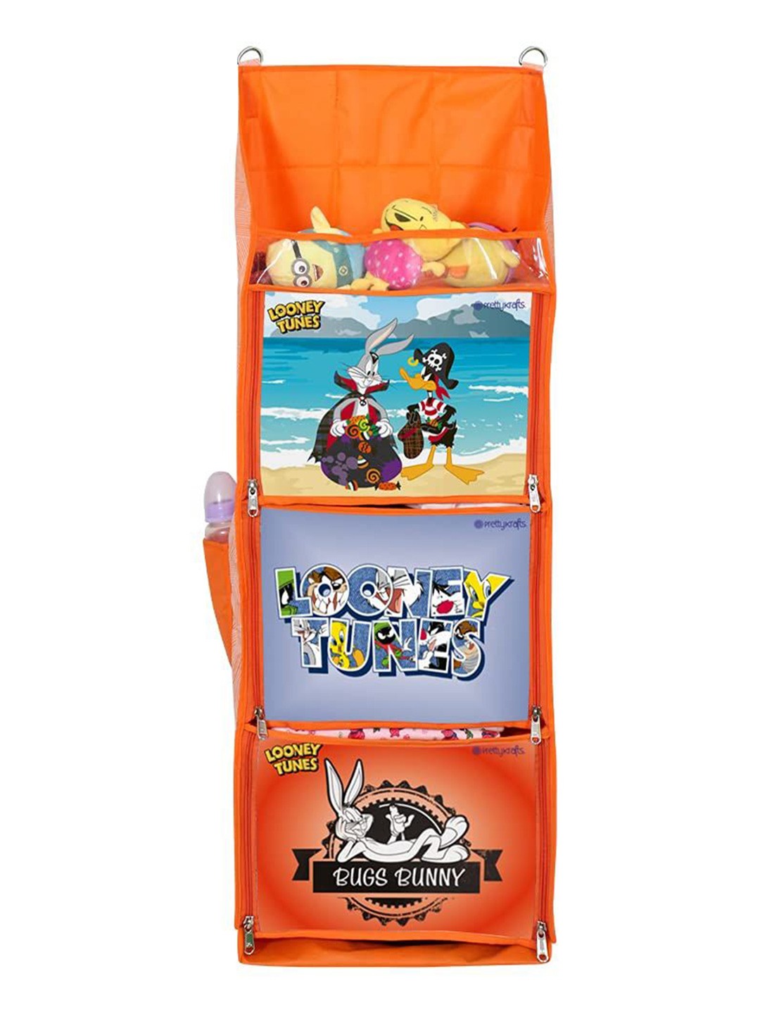 

prettykrafts Orange Printed Foldable Hanging Rack Organisers