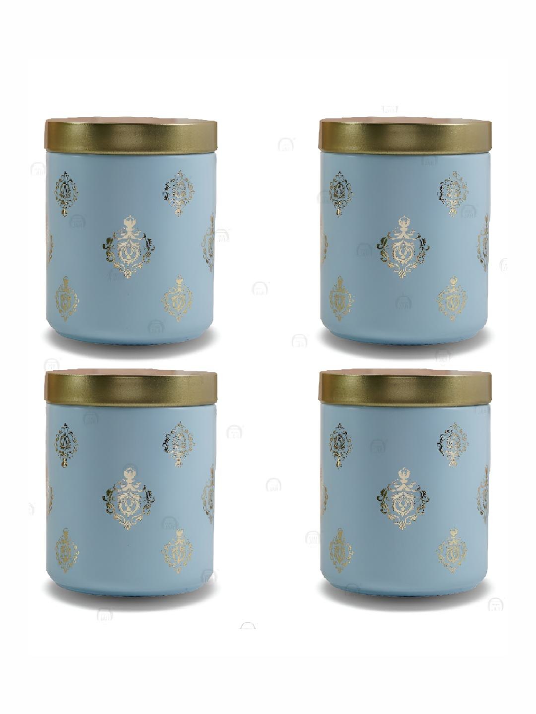 

CROCO JAR Blue 4 Pieces Glass Dishwasher Safe Container 240 ml
