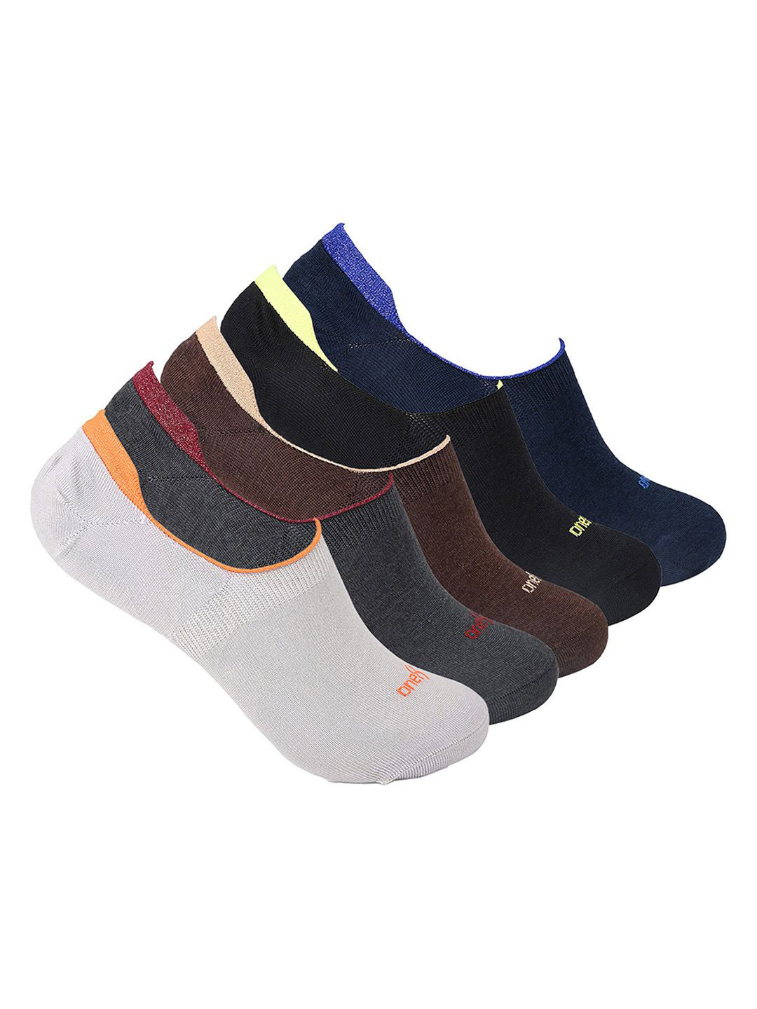 

One8 Men Pack Of 5 Sneaker Shoe Liners Socks, Grey