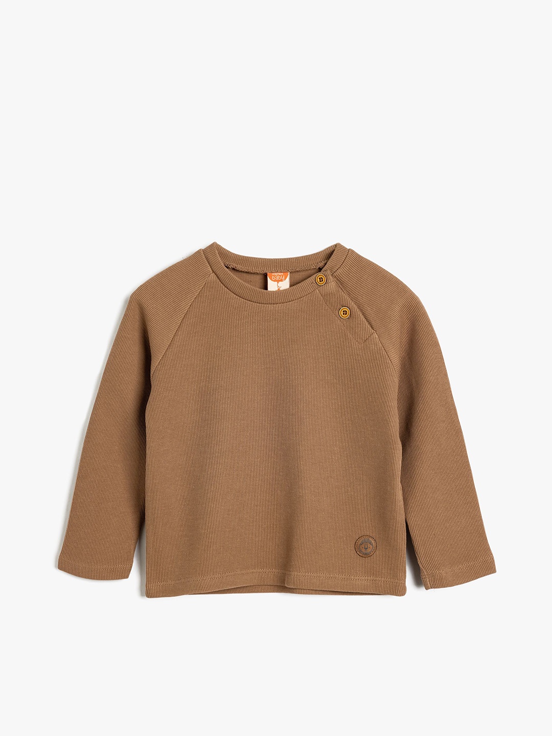 

Koton Boys Solid Round Neck Cotton Pullover Sweatshirt, Brown