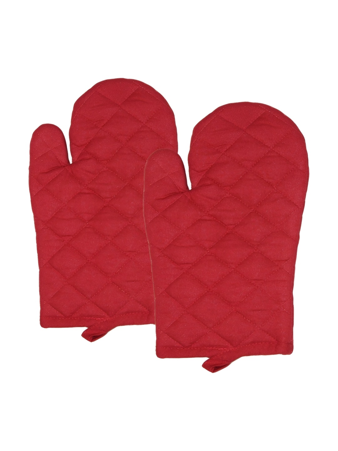 

UrbanArts Red 2 Pieces Pure Cotton Padded Oven Gloves