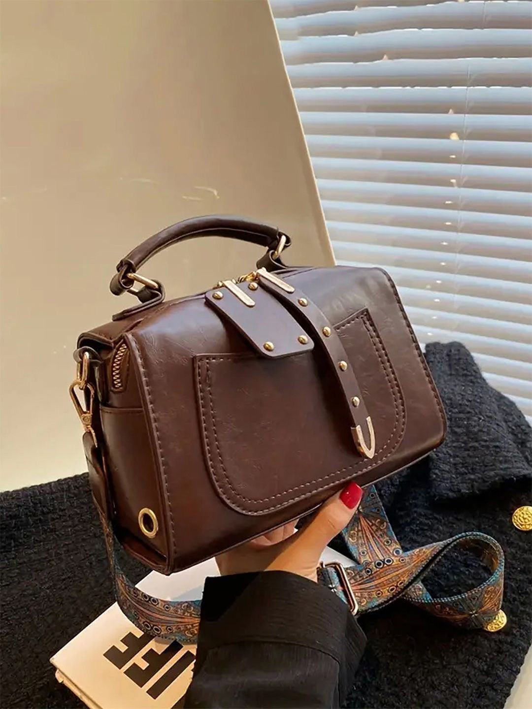 

INKMILAN Women PU Shoulder Bag, Brown