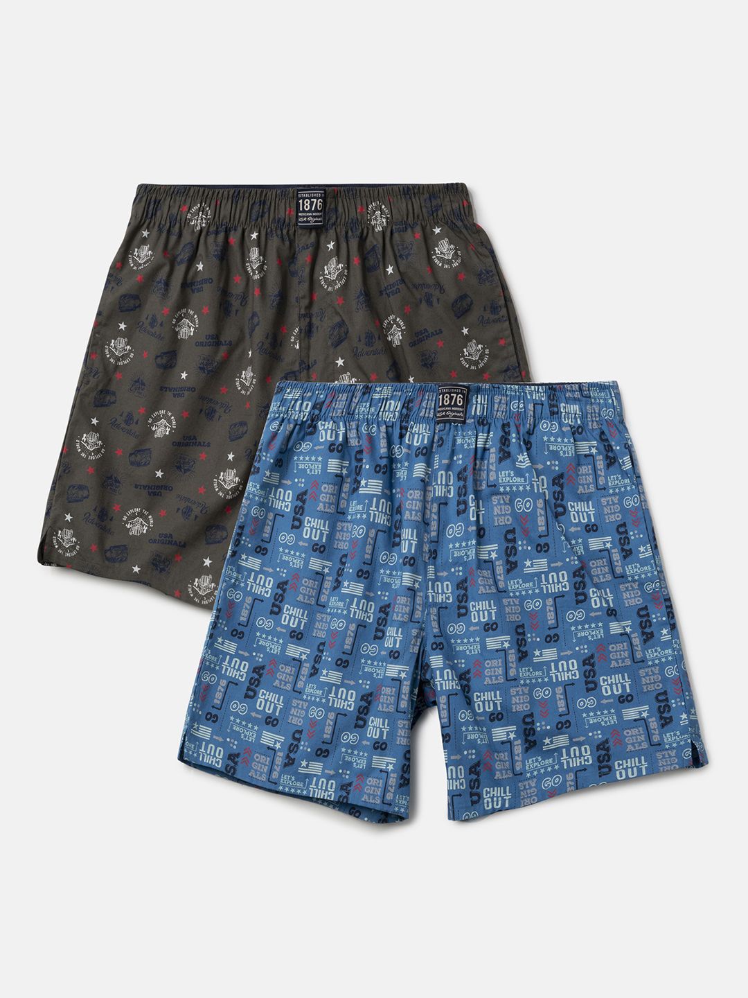 

Jockey Boys Pack of 2 Super Combed Mercerized Cotton Printed Boxer Shorts-UB08, Olive