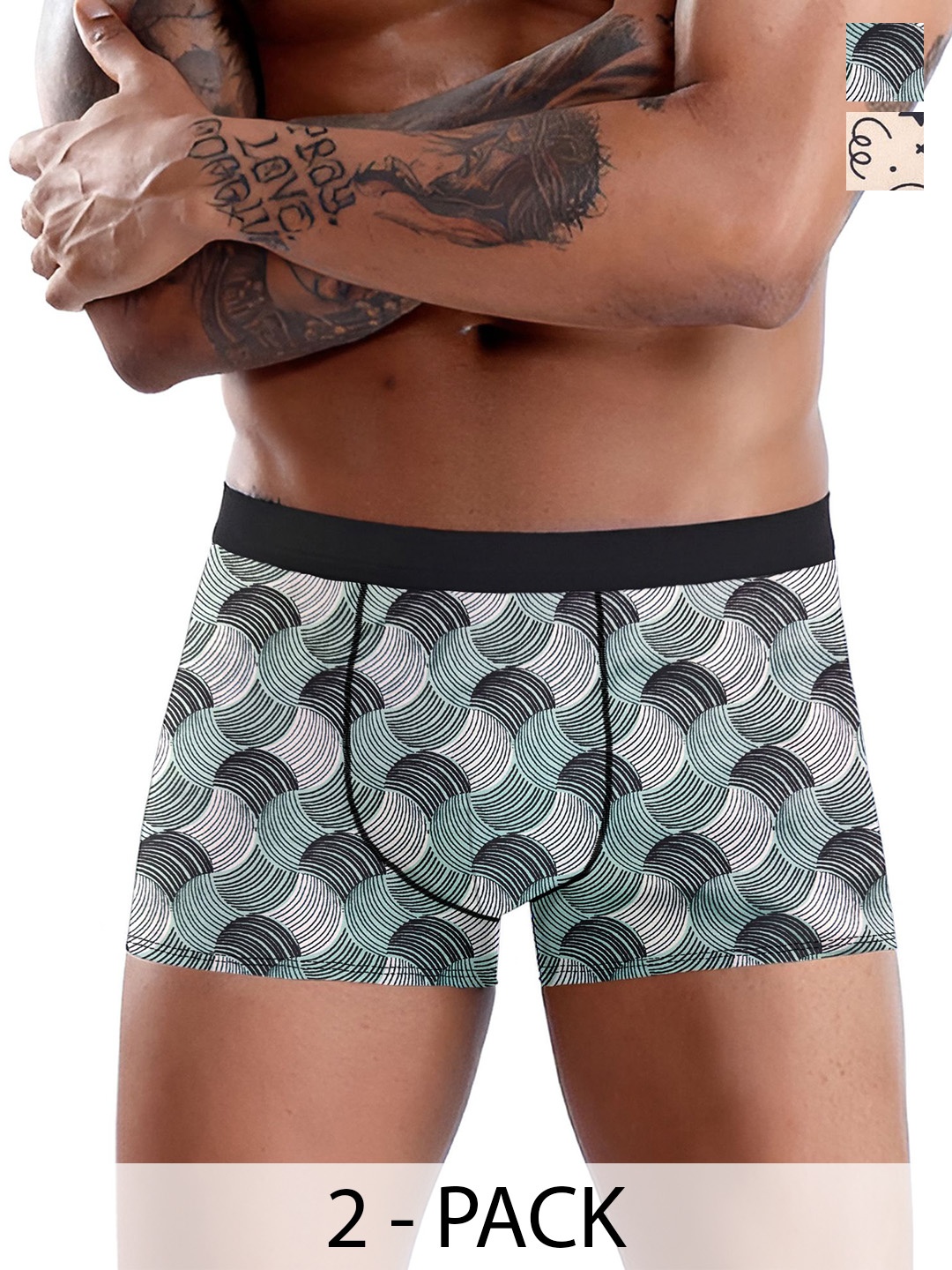 

DISPENSER Pack Of 2 Printed Breathability Trunks V10-C10-C13-M, Blue