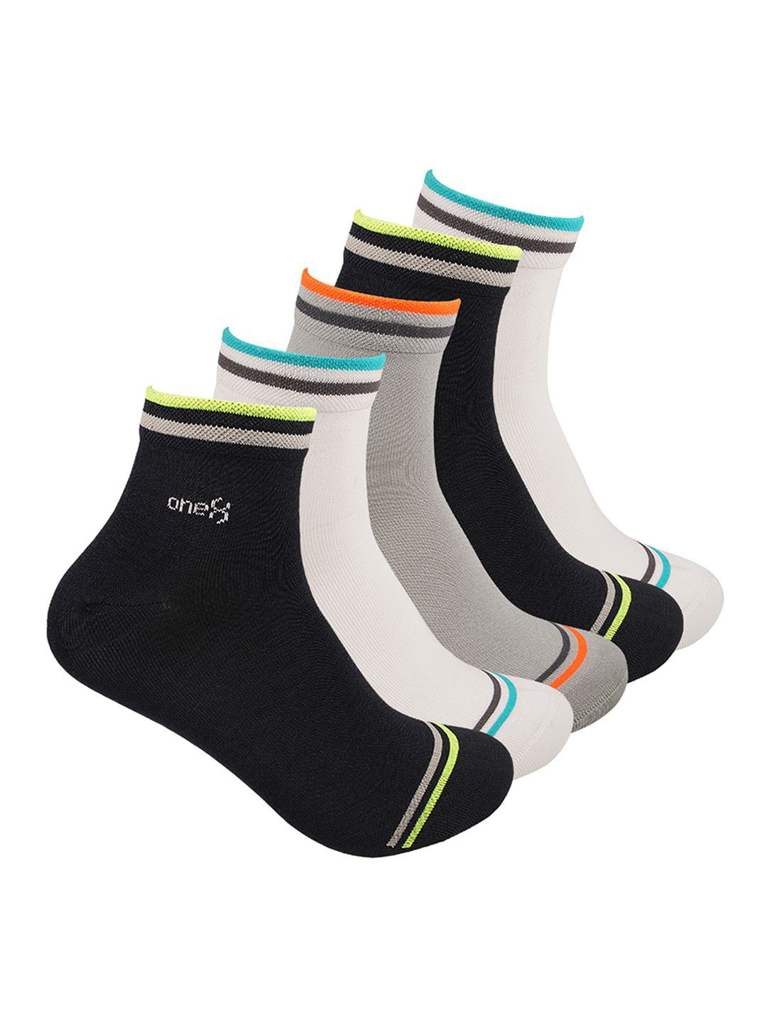 

One8 Men Pack Of 5 Above Ankle-Length Socks, Black