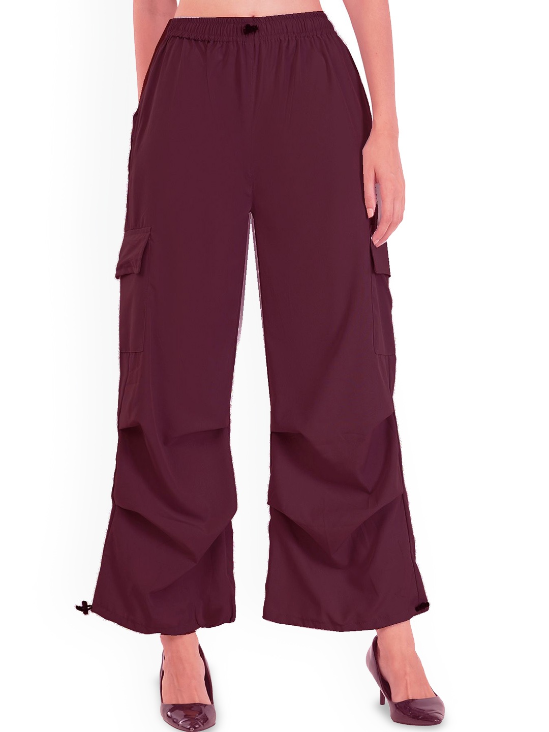 

BAESD Girls Comfort Loose Fit High-Rise Cargos Trousers, Maroon