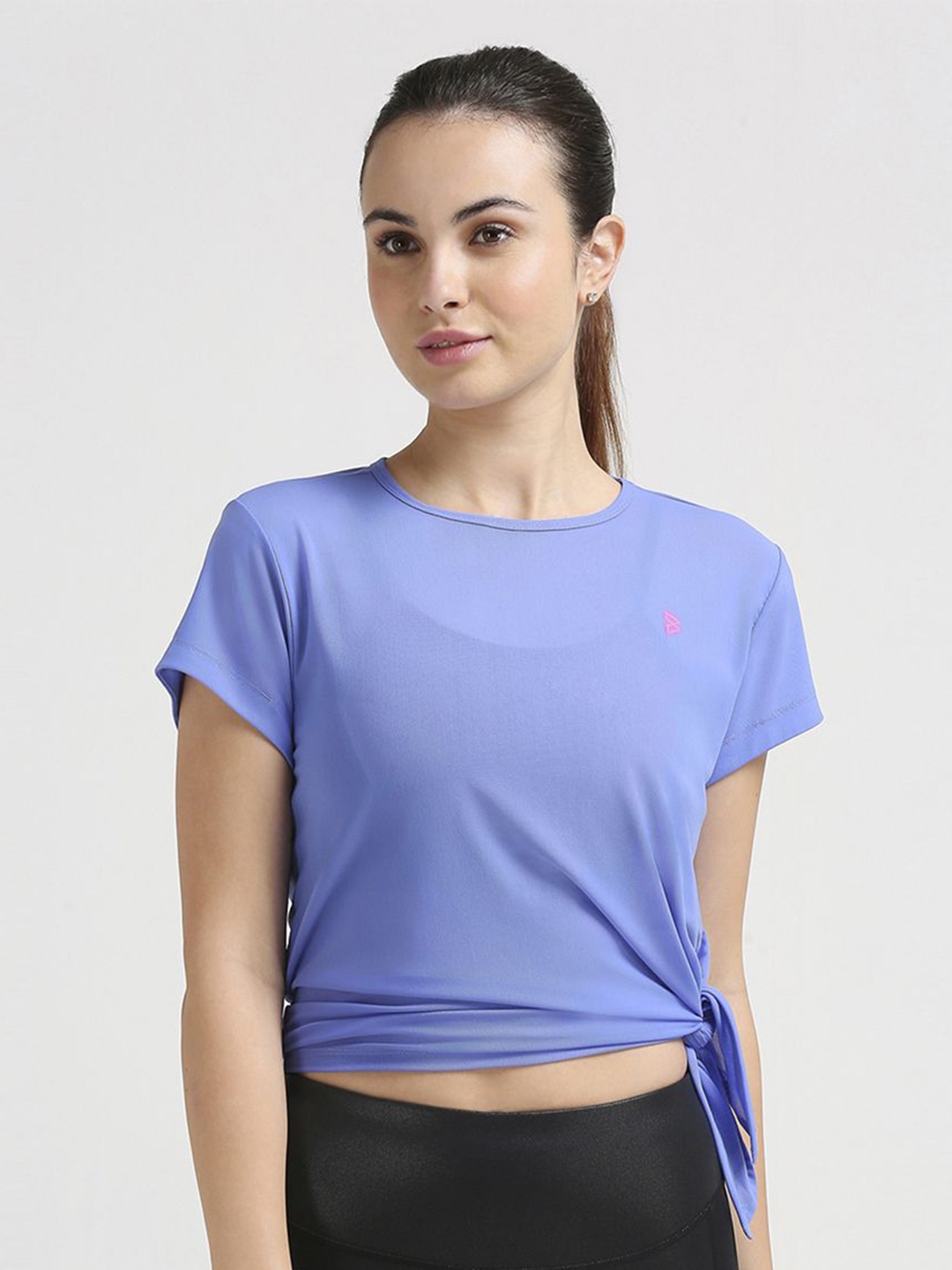 

BODD ACTIVE Women Solid Round Neck Nylon Relaxed Fit T-shirt, Blue