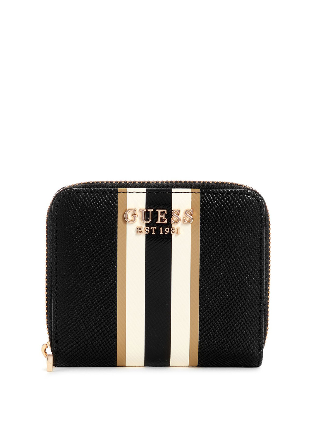 

GUESS Women Textured PU Zip Around Wallet, Black