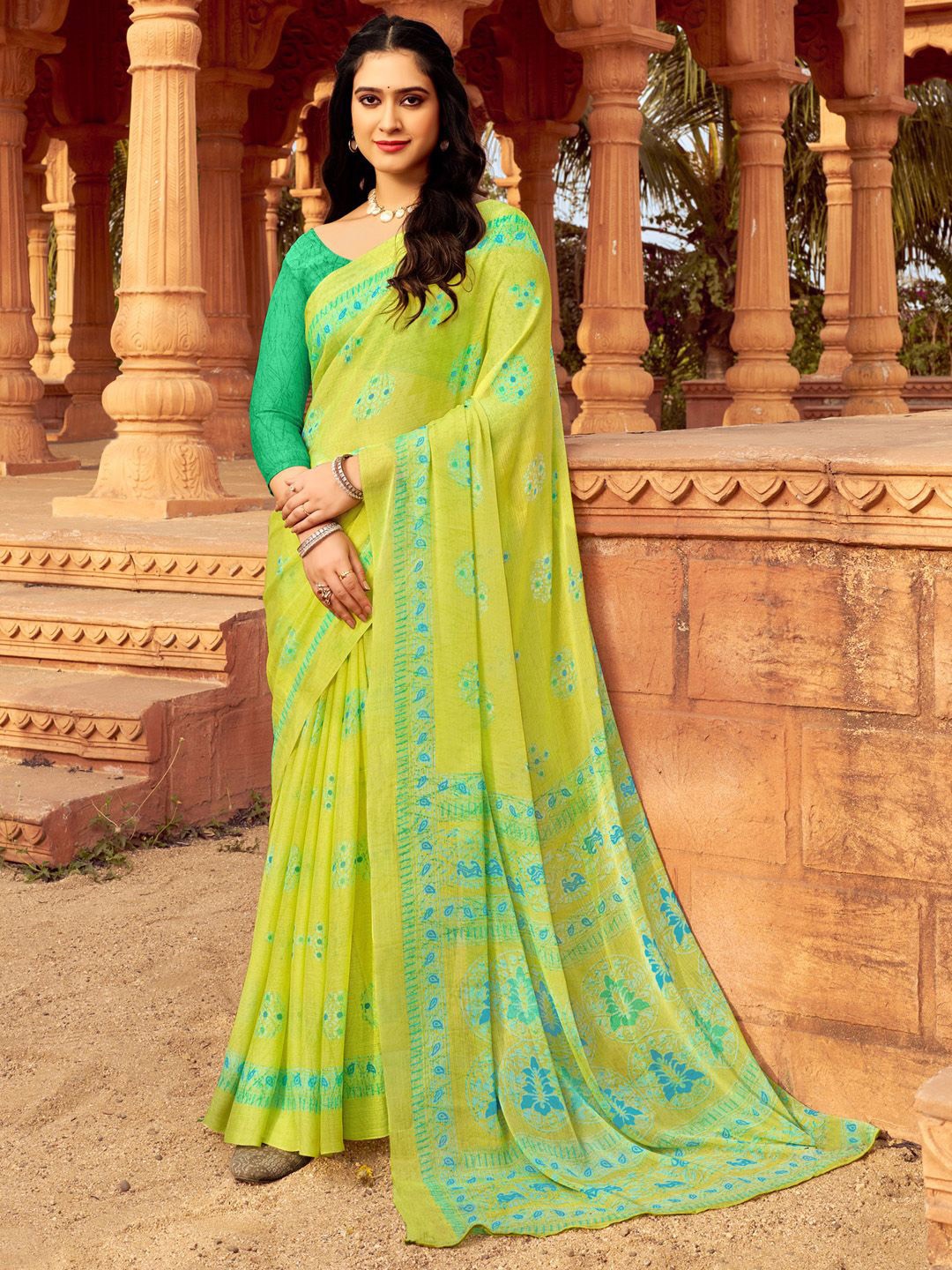 

KALINI Bagh Saree, Green