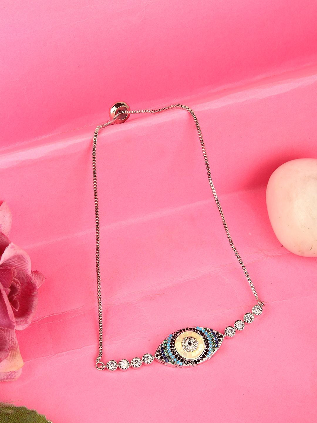 

KPOP Silver-Plated Cubic Zirconia Wraparound Bracelet