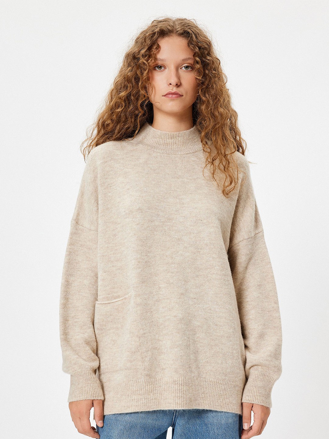

Koton Crew Neck Long Sleeves Sweater, Beige
